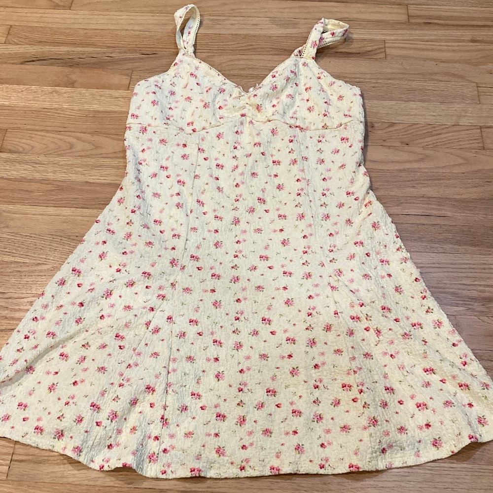 Madden Girl Cream and Pink Floral Mini Dress